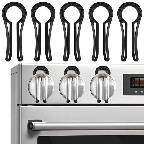 Locks for Gas Stove knobs (5 Pack), Upgraded - Black | Gas Stove Knob Locks for Child Safety, Child Proof Oven Knob Locks, Oven Knob Safety in Saudi Arabia