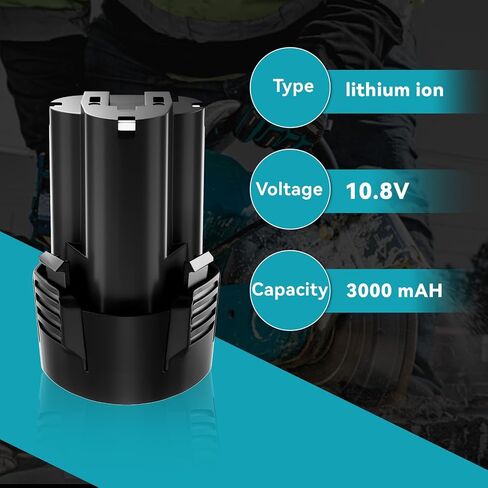 2 Pack 12V 4800mAh Replacement for Makita 10.8V 12V MAX Battery Lithium ion Compatible with for Makita BL1013 BL1014 BL1015 194550-6 194551-4 195332-9 Cordless Power Tools in Kuwait