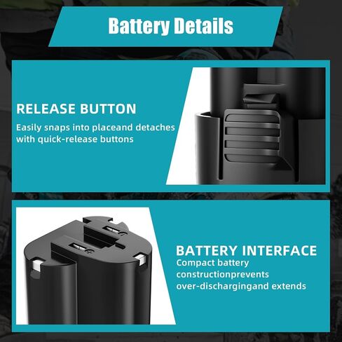 2 Pack 12V 4800mAh Replacement for Makita 10.8V 12V MAX Battery Lithium ion Compatible with for Makita BL1013 BL1014 BL1015 194550-6 194551-4 195332-9 Cordless Power Tools in Kuwait