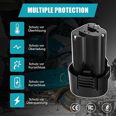 2 Pack 12V 4800mAh Replacement for Makita 10.8V 12V MAX Battery Lithium ion Compatible with for Makita BL1013 BL1014 BL1015 194550-6 194551-4 195332-9 Cordless Power Tools in Kuwait