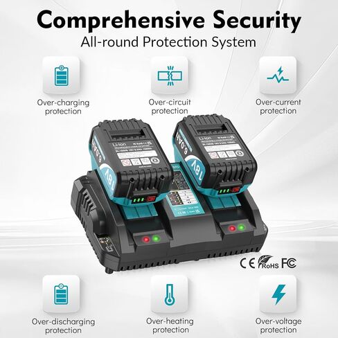 TeenPower 18V Rapid Dual Charger Replacement for Makita 18V Battery Charger Station in Saudi Arabia