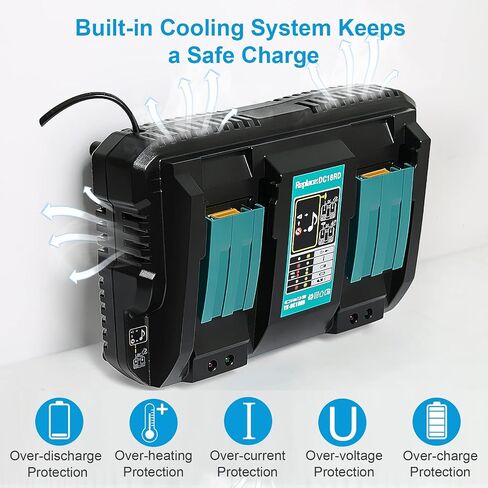 TeenPower 18V Rapid Dual Charger Replacement for Makita 18V Battery Charger Station in Saudi Arabia