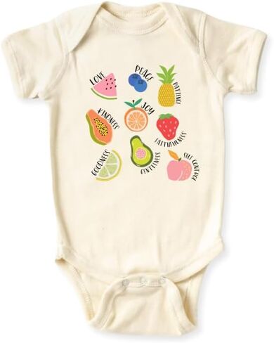 Fruits of the Spirits Tropical Fruits Baby Bodysuit – Kids T-Shirt Toddler Tee, Strawberry Baby Gift in Saudi Arabia
