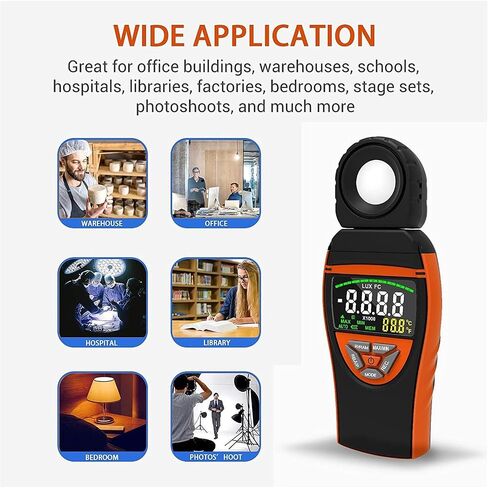 Light Meter, BT-8801A Digital Lux Meter 1–400,000 Lux Portable Light Intensity Tester in Saudi Arabia
