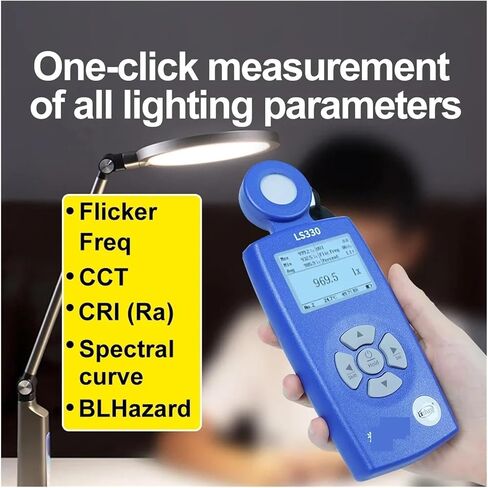 Light Meter, LS330 Spectral Illuminance Meter Digital Lux Meter with CCT UVI CRI Flicker Measurement in Saudi Arabia