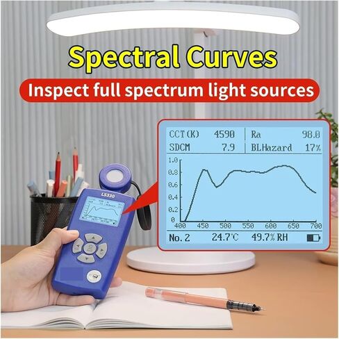 Light Meter, LS330 Spectral Illuminance Meter Digital Lux Meter with CCT UVI CRI Flicker Measurement in Saudi Arabia