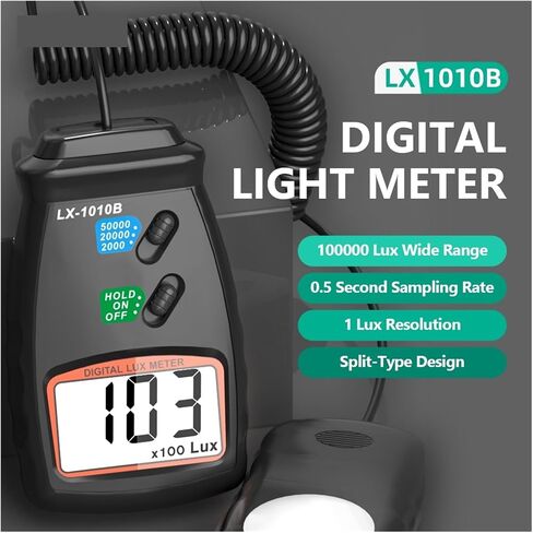 Light Meter, Digital Lux Meter 0–100,000 LCD Display for Indoor and Outdoor Use in Saudi Arabia
