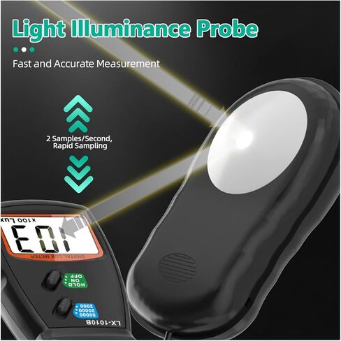 Light Meter, Digital Lux Meter 0–100,000 LCD Display for Indoor and Outdoor Use in Saudi Arabia