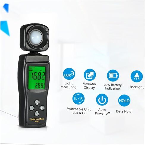 Light Meter, Mini Digital Lux Meter with LCD Display, Handheld Illuminometer 0–200000 Lux in Saudi Arabia