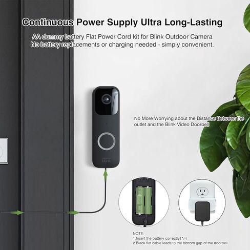 3V1A AC Charging Cable Power Adapter AA Dummy Battery Kit(Replace Only 2 AA Batteries) Video Doorbell Transformer, for Blink/Honeywell Thermostat/LED Light for Christmas Power Cable in Saudi Arabia