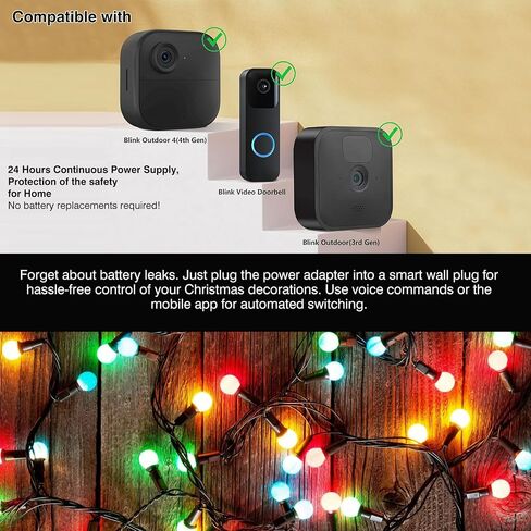 3V1A AC Charging Cable Power Adapter AA Dummy Battery Kit(Replace Only 2 AA Batteries) Video Doorbell Transformer, for Blink/Honeywell Thermostat/LED Light for Christmas Power Cable in Saudi Arabia