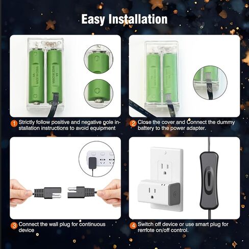 3V1A AC Charging Cable Power Adapter AA Dummy Battery Kit(Replace Only 2 AA Batteries) Video Doorbell Transformer, for Blink/Honeywell Thermostat/LED Light for Christmas Power Cable in Saudi Arabia