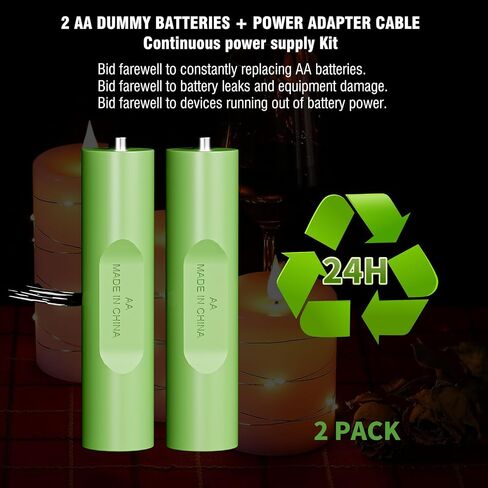 3V1A AC Charging Cable Power Adapter AA Dummy Battery Kit(Replace Only 2 AA Batteries) Video Doorbell Transformer, for Blink/Honeywell Thermostat/LED Light for Christmas Power Cable in Saudi Arabia