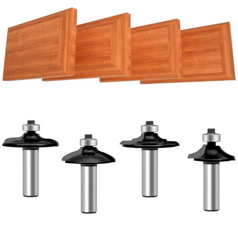 TAIWAIN Router Bit Set 1/2 Inch Shank 3 PCS, Frame Wood Milling Cutter,Rail &Stile Woodworking Miter Carbide CNC Cutting Router Bits Sets Tool for Cabinet Drawer Door Surfacing (G1-G) in Kuwait