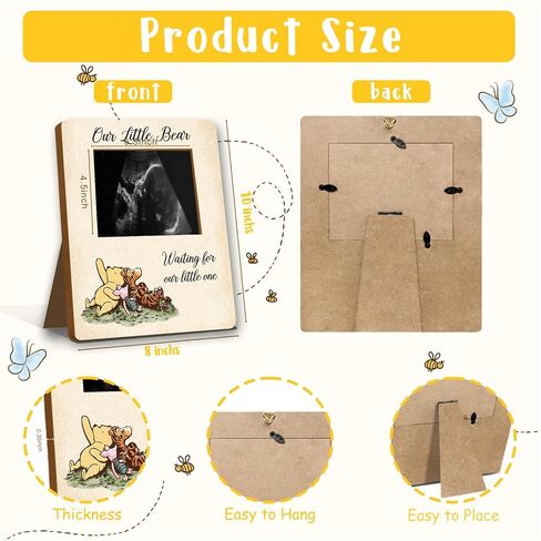 Winnie Baby Shower Decor - Picture Frame, Sign, Ultrasound Frame, Pregnancy Milestone Keepsake & Gender Reveal Decor in Saudi Arabia