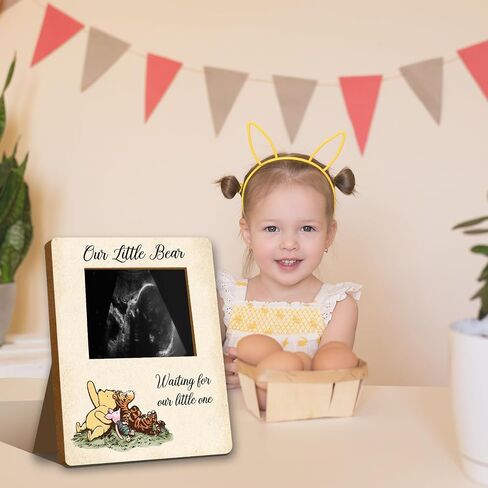 Winnie Baby Shower Decor - Picture Frame, Sign, Ultrasound Frame, Pregnancy Milestone Keepsake & Gender Reveal Decor in Saudi Arabia