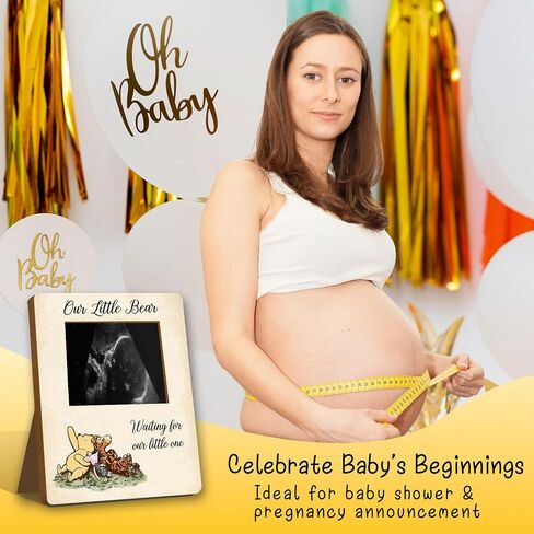 Winnie Baby Shower Decor - Picture Frame, Sign, Ultrasound Frame, Pregnancy Milestone Keepsake & Gender Reveal Decor in Saudi Arabia