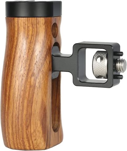 NICEYRIG Wooden Side Handle for ARRI Locating Pin Adjustable Universal Left & Right Grip for DSLR Camera Cage Rig - 462 in Saudi Arabia