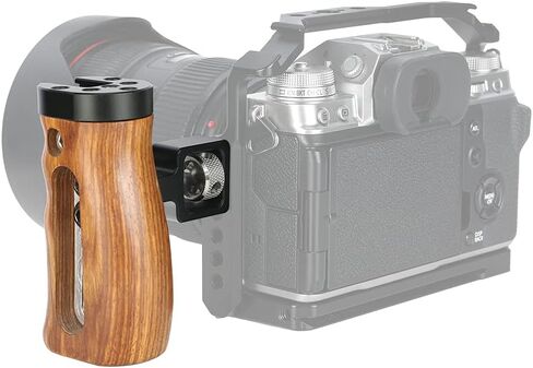 NICEYRIG Wooden Side Handle for ARRI Locating Pin Adjustable Universal Left & Right Grip for DSLR Camera Cage Rig - 462 in Saudi Arabia
