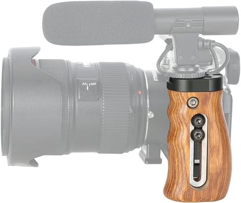 NICEYRIG Wooden Side Handle for ARRI Locating Pin Adjustable Universal Left & Right Grip for DSLR Camera Cage Rig - 462 in Saudi Arabia