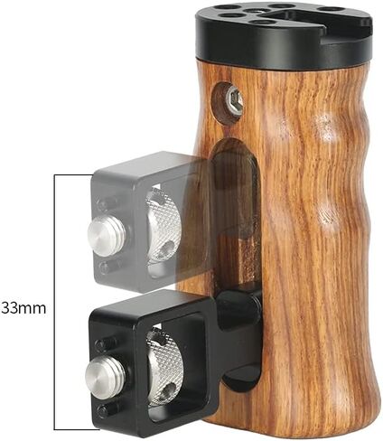 NICEYRIG Wooden Side Handle for ARRI Locating Pin Adjustable Universal Left & Right Grip for DSLR Camera Cage Rig - 462 in Saudi Arabia