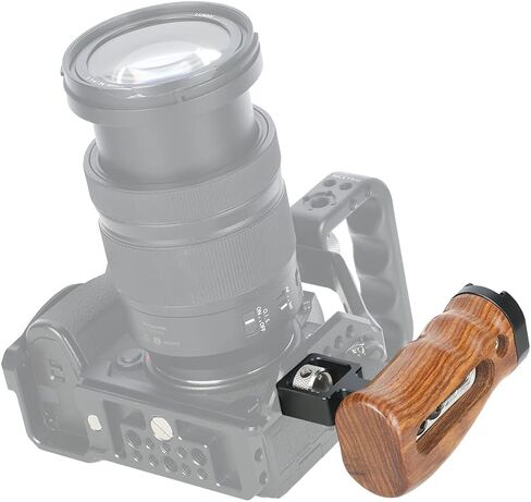 NICEYRIG Wooden Side Handle for ARRI Locating Pin Adjustable Universal Left & Right Grip for DSLR Camera Cage Rig - 462 in Saudi Arabia