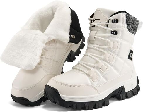 Winter Snow Boots for Women: Warm Fur Lined Waterproof Leather Ankle Booties for Outdoor Hiking Non Slip in Saudi Arabia