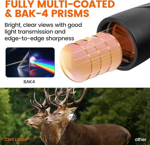 12x50 HD Binoculars for Adults High Powered, Super Bright BAK4 Prism & FMC Lense Waterproof Compact Binoculars for Bird Watching Hunting Stargazing Hiking Cruise Trave in Saudi Arabia