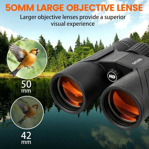 12x50 HD Binoculars for Adults High Powered, Super Bright BAK4 Prism & FMC Lense Waterproof Compact Binoculars for Bird Watching Hunting Stargazing Hiking Cruise Trave in Saudi Arabia