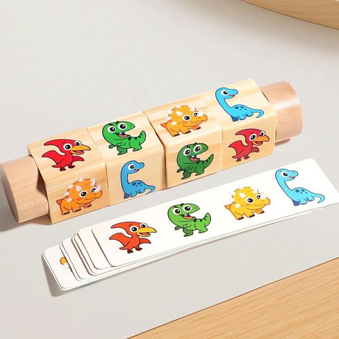 Montessori Wooden Rotating Puzzle for Toddlers 1-3 - Spin & Match Animal Travel Toy, Fine Motor Skills & Sensory Learning Gift for 1 2 3 Year Old Boy Girl in Kuwait