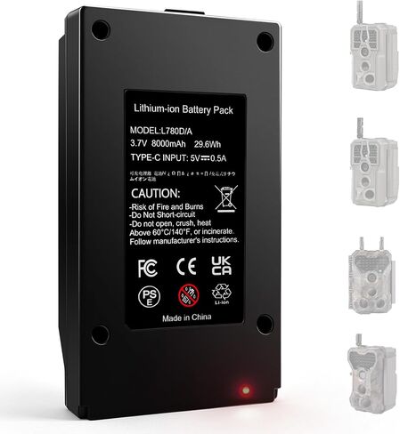 8000mAh Trail Camera Battery for GardePro & Meidase Wildlife Game Camera | For GardePro X66 Pro,X66 Pro Max,R3 Pro,E6 2.0 Pro,E8 2.0 Pro,Meidase P300 Pro,S965 Pro Wildlife Hunting Trail Camera Battery in Kuwait