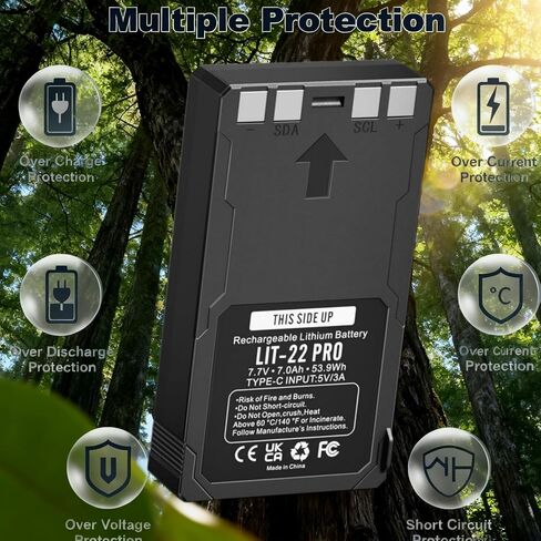1 Pack LIT-22 Battery Pack Replacement for Cellular Trail Cameras Flex M/Plus/S,Flex G-36, Rechargeable Lithium Battery LIT-22 Pro 7000mAh in Kuwait