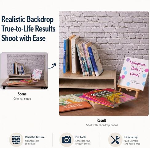 Product Photography Backdrops 22.5x34.5in, Photo Backdrop Board Kit with 10Pcs 20Patterns Double-Sided Background Paper, Food Photography Backdrops, Tabletop Photo Backdrop for Food Jewelry Cosmetics in Saudi Arabia