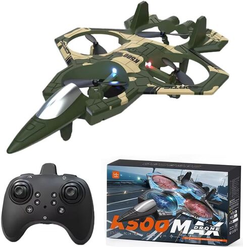 RC Fighter Jet Plane, K500 MAX Stunt Glider, 360° Flip, Gyro Stabilized | RC fighter jet glider with gyro stabilization, LED lights, one-key takeoff, EPP foam body, stable stunt flight control in Saudi Arabia