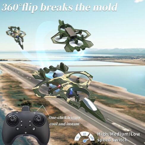 RC Fighter Jet Plane, K500 MAX Stunt Glider, 360° Flip, Gyro Stabilized | RC fighter jet glider with gyro stabilization, LED lights, one-key takeoff, EPP foam body, stable stunt flight control in Saudi Arabia