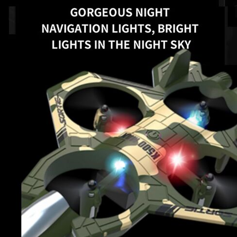 RC Fighter Jet Plane, K500 MAX Stunt Glider, 360° Flip, Gyro Stabilized | RC fighter jet glider with gyro stabilization, LED lights, one-key takeoff, EPP foam body, stable stunt flight control in Saudi Arabia