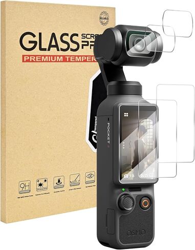 3+3 Pack Compatible For DJI Osmo Pocket 4 Screen Protector Glass, 9H Tempered Protection, Anti-scratch, HD Clear for Pocket 3 Screen Protector in Saudi Arabia