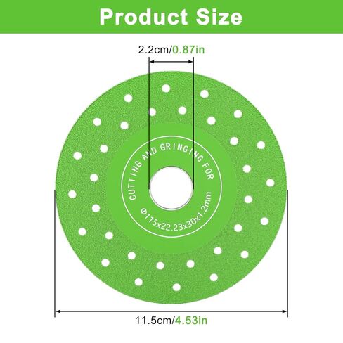 4PCS 4.5" Ultra Thin Diamond Grinding Discs, Diamond Saw Blades for Angle Grinder, Air Brazed Cutting Blades, Industrial Strength Diamond Blade for Cutting Porcelain Ceramic Tile Granite Marbles Glass in Kuwait