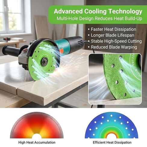 4PCS 4.5" Ultra Thin Diamond Grinding Discs, Diamond Saw Blades for Angle Grinder, Air Brazed Cutting Blades, Industrial Strength Diamond Blade for Cutting Porcelain Ceramic Tile Granite Marbles Glass in Kuwait