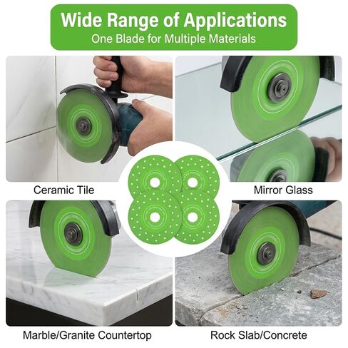 4PCS 4.5" Ultra Thin Diamond Grinding Discs, Diamond Saw Blades for Angle Grinder, Air Brazed Cutting Blades, Industrial Strength Diamond Blade for Cutting Porcelain Ceramic Tile Granite Marbles Glass in Kuwait