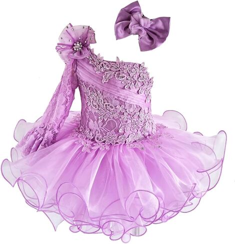 Jenniferwu G086 Infant Toddler Baby Newborn Little Girl's Pageant Party Birthday Dress Lilac in Saudi Arabia