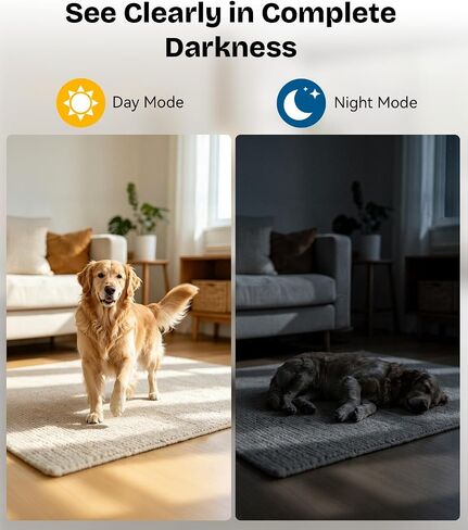 1080p HD WiFi Wireless Indoor Security Cam with Night Vision, Indoor Camera with Clock with App Control, Nanny Cam with AI Motion Detection, Loop Recording, Local & Cloud Storage for Home, Easy to Use in Kuwait