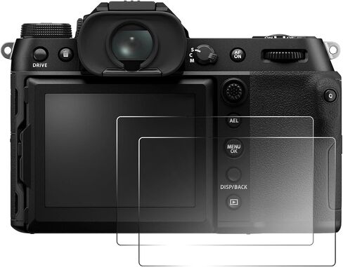 قطعتان من واقي الشاشة متوافق مع كاميرا Fuji GFX 100S II GFX 100S GFX 50S II، واقي زجاجي مقوى بصلابة 9H، طبقة شفافة كريستالية رفيعة للغاية 0.3 مم، مضادة لبصمات الأصابع ومضادة للخدش in Kuwait
