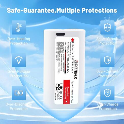 Batmax 2X USB-C Battery for WYZE Cam Pro and Duo Cam Doorbell Outdoor Indoor Camera in Saudi Arabia