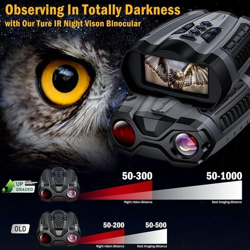 Night Vision Goggles, 4K Night Vision Binoculars for Adult with 4000mAh Rechargeable Battery,3.5" HD Screen and 1000FT Viewing Range,32GB TF Card for Photo and Video,Ideal Gift for Men in Kuwait