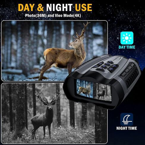 Night Vision Goggles, 4K Night Vision Binoculars for Adult with 4000mAh Rechargeable Battery,3.5" HD Screen and 1000FT Viewing Range,32GB TF Card for Photo and Video,Ideal Gift for Men in Kuwait
