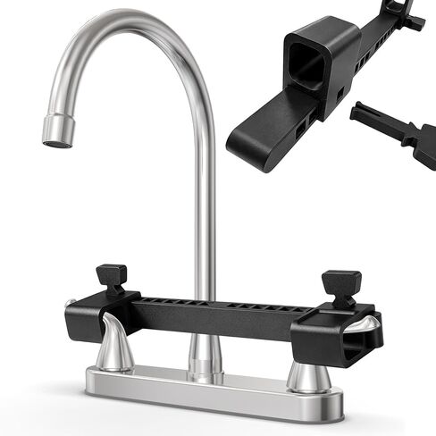 Faucet Handle Lock for 2-Handle Sinks, Adjustable Child Safety Guard | Multi-slot rail stays securely positioned; no drilling or adhesive, reusable design helps deter curious toddlers and pets in Saudi Arabia