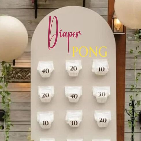 Diaper Pong Game Decal | Baby Shower Party Decoration|Diaper Pong Game Sign Wall Sticker|Gender Reveal Party Supplies in Saudi Arabia
