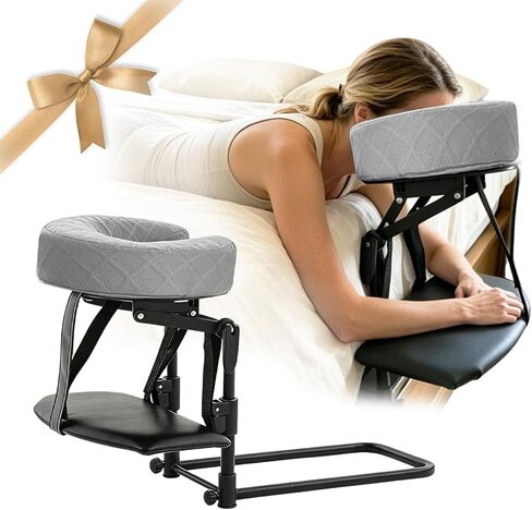 Massage Headrest for Bed Face Cradle, Adjustable Massage Attachment for Mattress, Portable Massage Head Rest for Mattress, Face Down Pillow After Eye Surgery (Black) in Kuwait