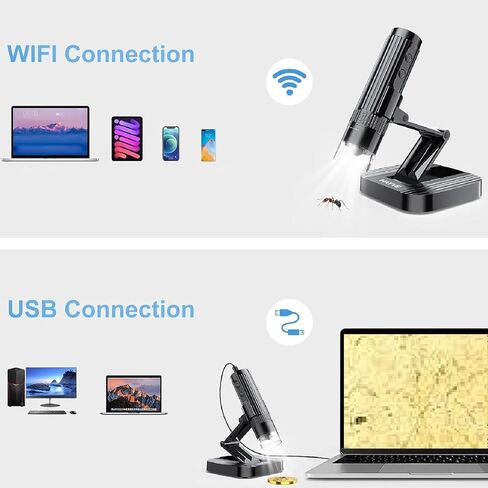 1080P HD USB Microscope Camera Magnifier with 8 LED Lights for Plants Stamp Black Mobile Phone Tablet PC in Saudi Arabia